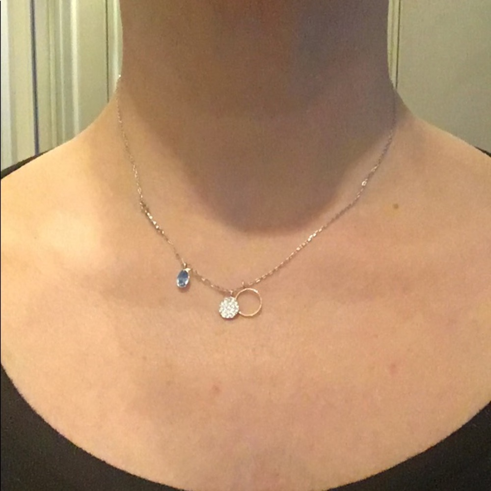 Swarovski crystal necklace with charms